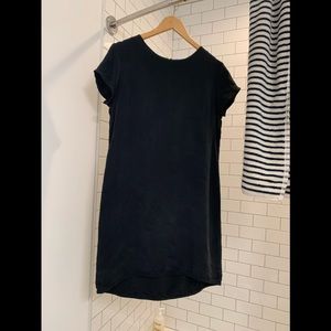 Cuyana Silk Tee dress, M, black